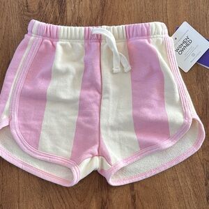 Pink and Cream Striped Kids Shorts